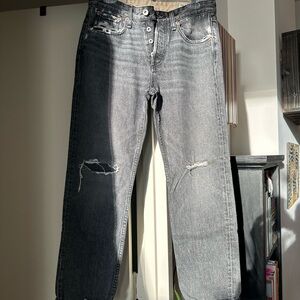 rag & bone Black Distressed Boyfriend Jeans